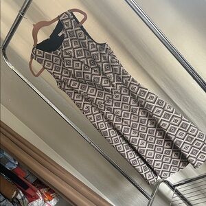 Signature Black & Cream Geometric Midi Dress